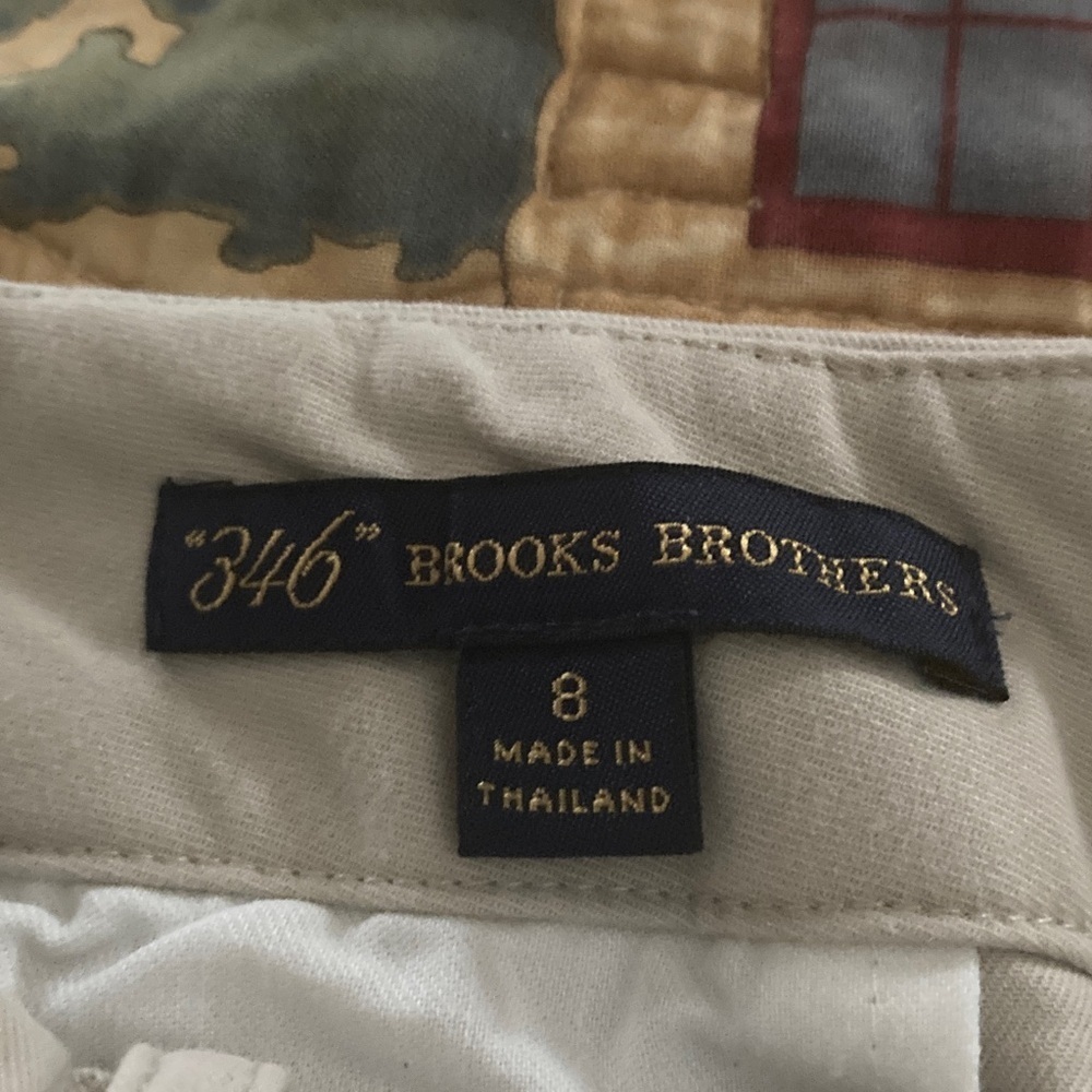 Brooks Brothers 346 womens 8 tan pencil skirt cotton spandex zip hooks pockets - Picture 3 of 10